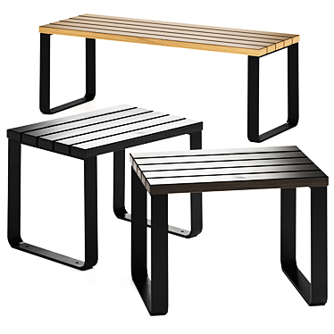 Modern Miramondo Side Stool Set 3D model image 1 