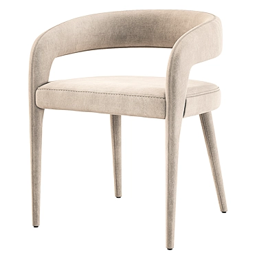 Elegant Lisette Velvet Dining Armchair 3D model image 1 