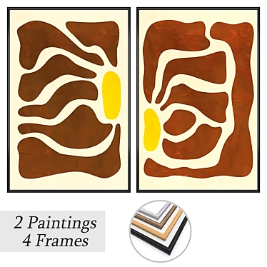 2-Piece Art Set with Frame Options 3D model image 1 