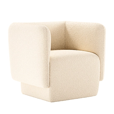 Modern Boucle Lounge Chair, 3D-Ready 3D model image 1 