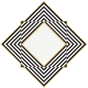 Striped Diamond Wall Mirror 3D model image 1 