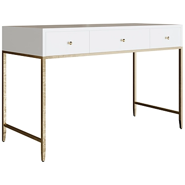 Title: Restoration Hardware Grey Frost Desk 3D model image 1 