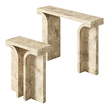 Aurora Marble Console Table Prestige 3D model image 1 