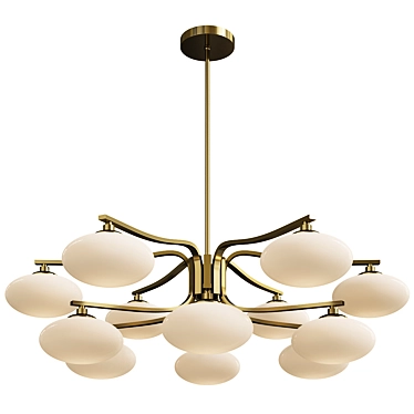 Elegant Brass Mushroom Chandelier 3D model image 1 