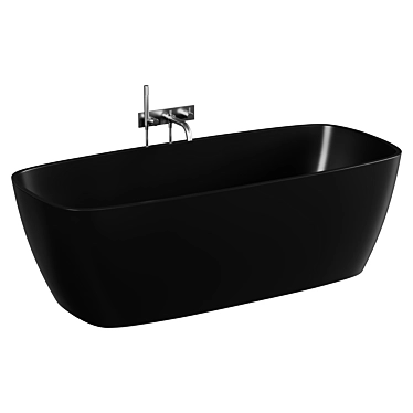 Cast Marble Freestanding Bathtub Black 3D model image 1 