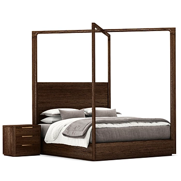  Rustic Charm Breton Bed 3D model image 1 