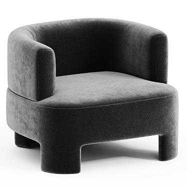 Elegant Velvet Darrel Armchair 3D model image 1 