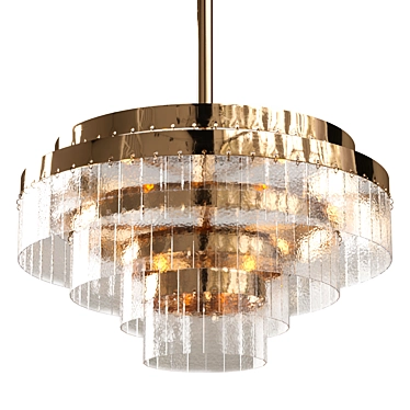 Elegant Art Deco Chandelier Duo 3D model image 1 