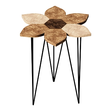 Floral Set of 3 Side Tables 3D model image 1 