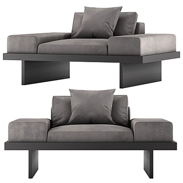 Sleek Kyoto Lounge Chair Luxe 3D model image 1 