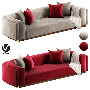 Elegant Laskasas WELLINGTON Sofa 3D model image 1 