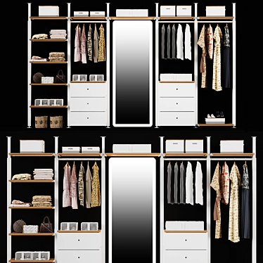 Modular Wardrobe System with Turbosmooth 3D model image 1 