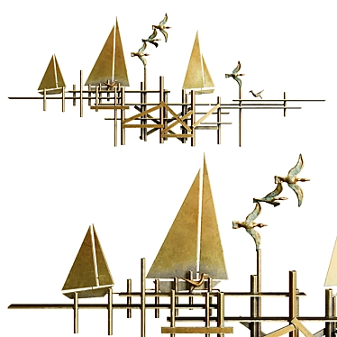 Curtis Jere Sailboats Wall Sculpture 3D model image 1 