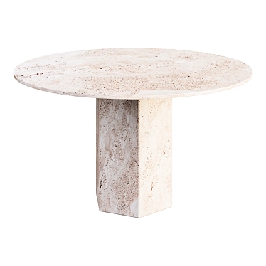 Epic Travertine Dining Table Gubi 3D model image 1 