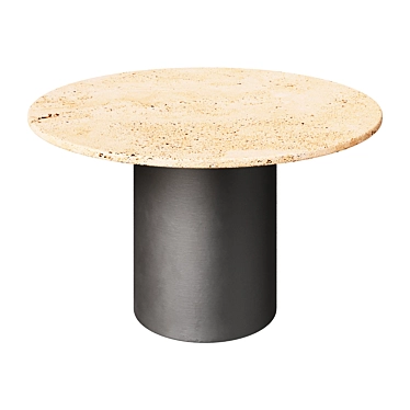 Travertine Marble Dining Table 3D model image 1 