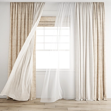 Poly Curtain Model Set 3D 3D model image 1 