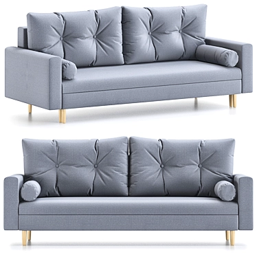 Numo Velvet Grafit Sofa Set 3D model image 1 