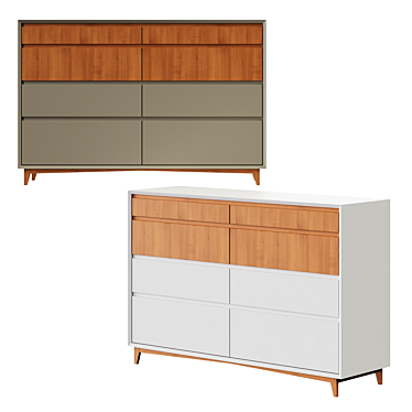 Eco-Minimalist Commode Belfan: 8 Drawers 3D model image 1 