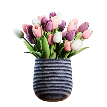 Elegant Tulips Bouquet 3D Model 3D model image 1 