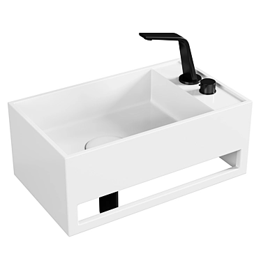 Pierre Solide Wall Mounted Basin 3D model image 1 