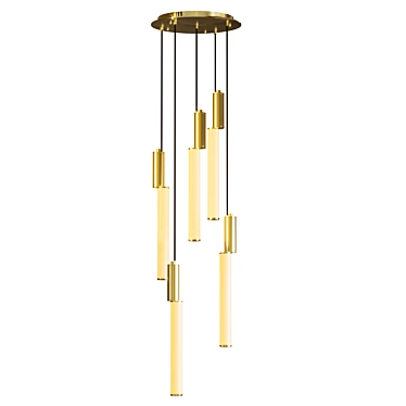 Elegant Gold Ceiling Light Fixture 3D model image 1 