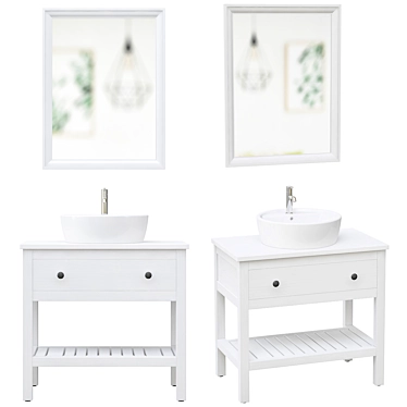 Hemnes Tornviken White Bathroom Furniture 3D model image 1 