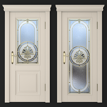 Stained Glass Door with Two Designs 3D model image 1 