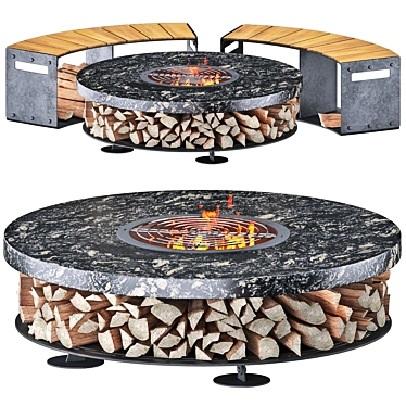 Cozy Outdoor Fire Pit 7 3D model image 1 