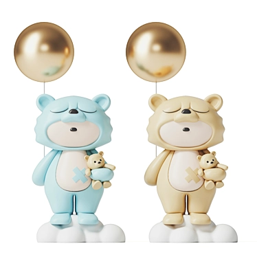 Woodland Bear Ornaments Pack 3D model image 1 