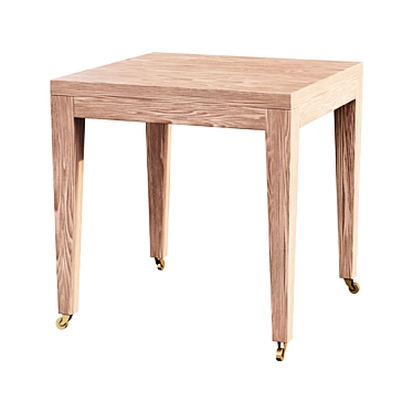 Custom Cerused Oak Square Side Table 3D model image 1 