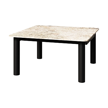 Italian Travertine Metal Table Design 3D model image 1 