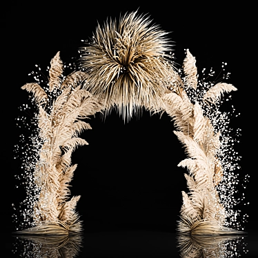 Reed & Palm Leaf Wedding Arch 3D model image 1 