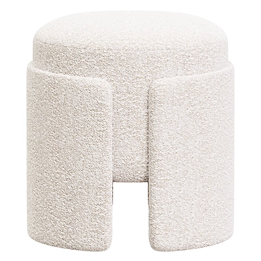 Elegant Studio Parisien Ottoman White 3D model image 1 