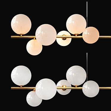 Modern Brass Suspension Light 3D model image 1 