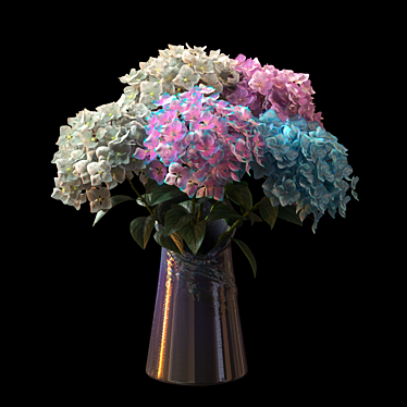 Colorful Hydrangea Macrophylla - Decorative Garden Plant 3D model image 1 