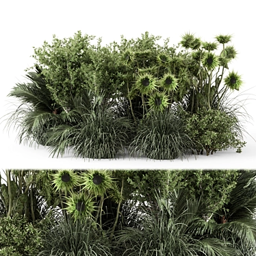 Outdoor Greenery Bush Set 1057 3D model image 1 