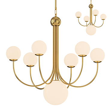 Industrial Glass Chandelier LED7 3D model image 1 