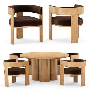 Nordic Style Dining Set 3D model image 1 