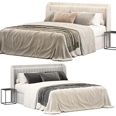 Modern Bed 3D Model Set 3D model image 1 