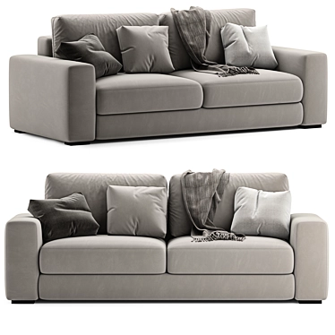 Sleek Laslo Sofa with Foldable Armrests 3D model image 1 