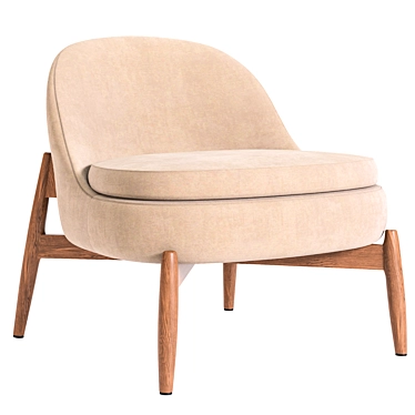 Modern Minimalist Sendai Easy Chair 3D model image 1 