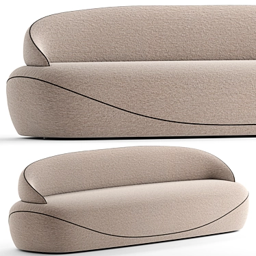 Luxurious Somet Sofa in Fabric & Velvet 3D model image 1 