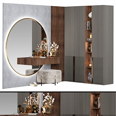  Modern Hallway Furniture Set 3D model image 1 