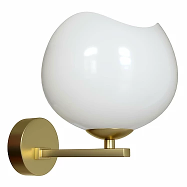 Modern Waterlily Flower Wall Sconce 3D model image 1 