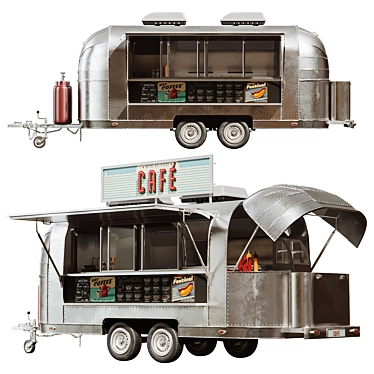 Mobile Airstream Food Truck 3D model image 1 