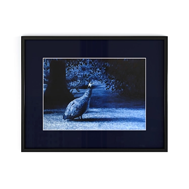 Peacock Painting in Glass Frame 3D model image 1 