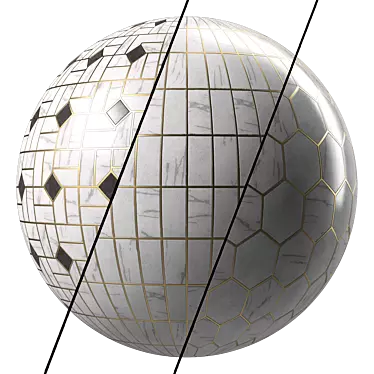 Metal Gap Marble Tile Textures 3D model image 1 