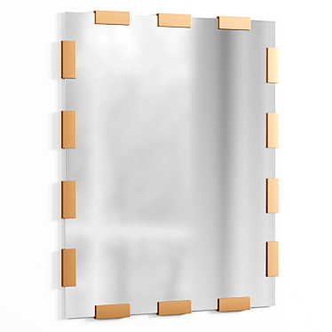 Elegant Rectangular Wall Mirror 3D model image 1 