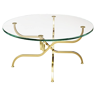 Georges Geffroy Gilt Brass Coffee Table 3D model image 1 