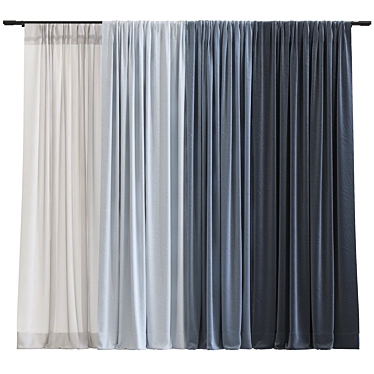 Sophisticated Curtain Design 3D model image 1 